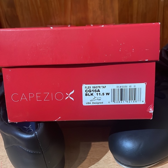 Capezio Flex Master Tap Shoes Size 11.5 W Black Leather NEW - Picture 4 of 4